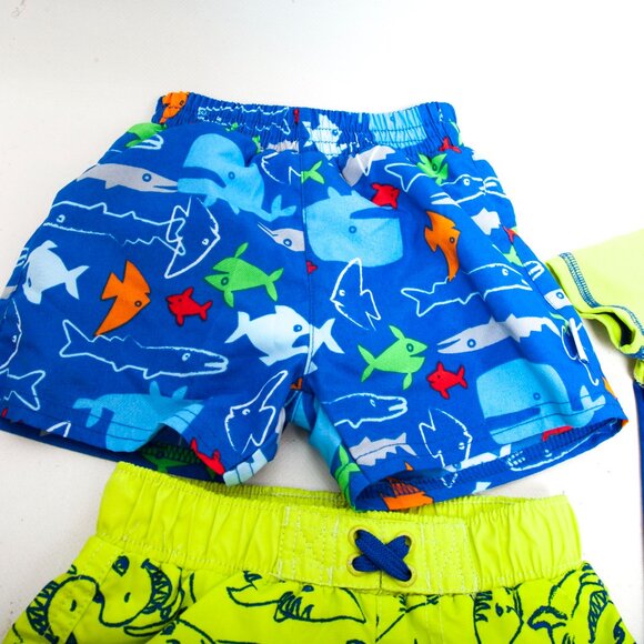 Baby Buns Shark Rash Guard Set 6 M & i Play Fish Swim Trunks UPF 50+ Lot - Picture 3 of 6
